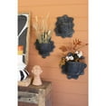 thumbnail image 5 of SET OF THREE BLACK WAVY CLAY WALL PLANTERS, 5 of 5