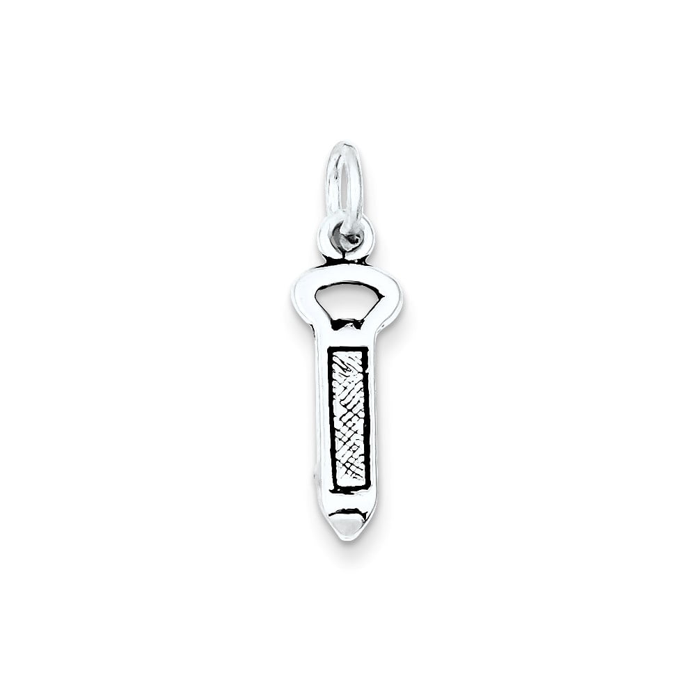 Jewelry Adviser Charms Sterling Silver Small Block Initial B Charm