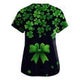 thumbnail image 2 of Nurse Uniforms for Women Summer Irish Shamrock Printed V-Neck Breathable Scrub Tops Short Sleeve Professionals Soft Stretch St. Patrick's Day T-Shirts with Pockets  green X-Large, 2 of 3