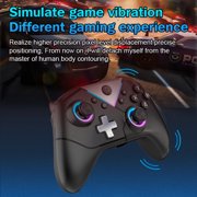 Wireless Pro Controller Compatible with Switch/Steam/PC/IOS/Android,with 11 Light Mode/Hall Effect Joysticks/Trigger/Programmable/Vibration/Turbo/Wakeup,White