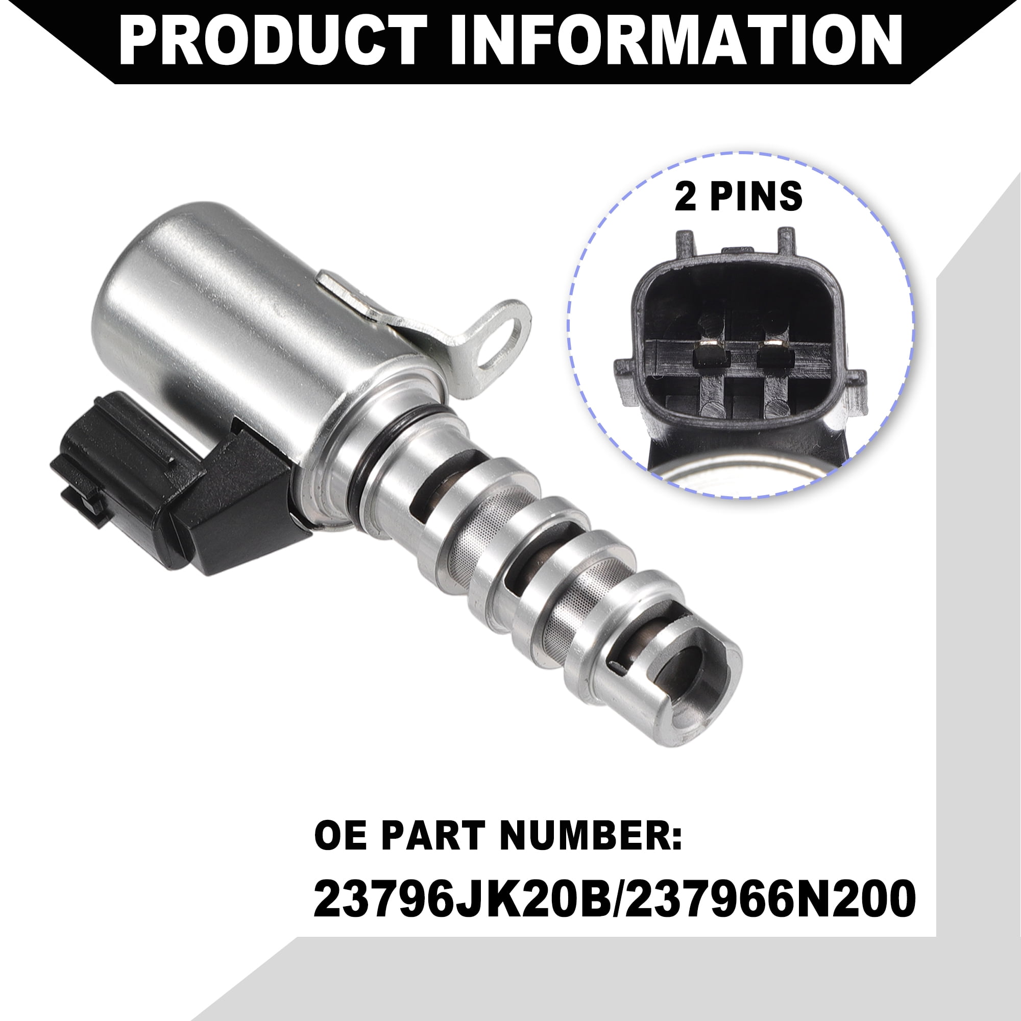Engine Variable Valve Timing VVT Solenoid for INFINITI EX35 2008-2012 / Inner / Durable Metal / 2 Pcs