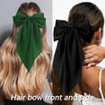 thumbnail image 5 of CoCoMangos Hair Bows for Women Girls 3Pcs Pink Red Rose Red Silky Satin Large Bows Hair Clip Oversized Hair Ribbons Long Tail Big Bows Hair Accessories, 5 of 7