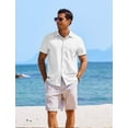 thumbnail image 4 of COOFANDY Summer Beach Shirt for Men Casual Button Down Short Sleeve Shirt Textured Wedding Shirts, 4 of 7