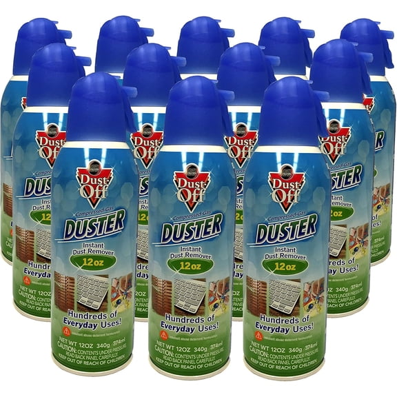 New 12 Pack Dust Off Compressed Gas Duster 12 oz
