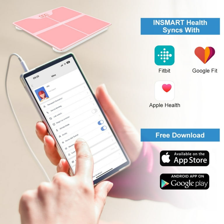 INSMART Bluetooth Smart Scale for Body Weight with App, Scale with