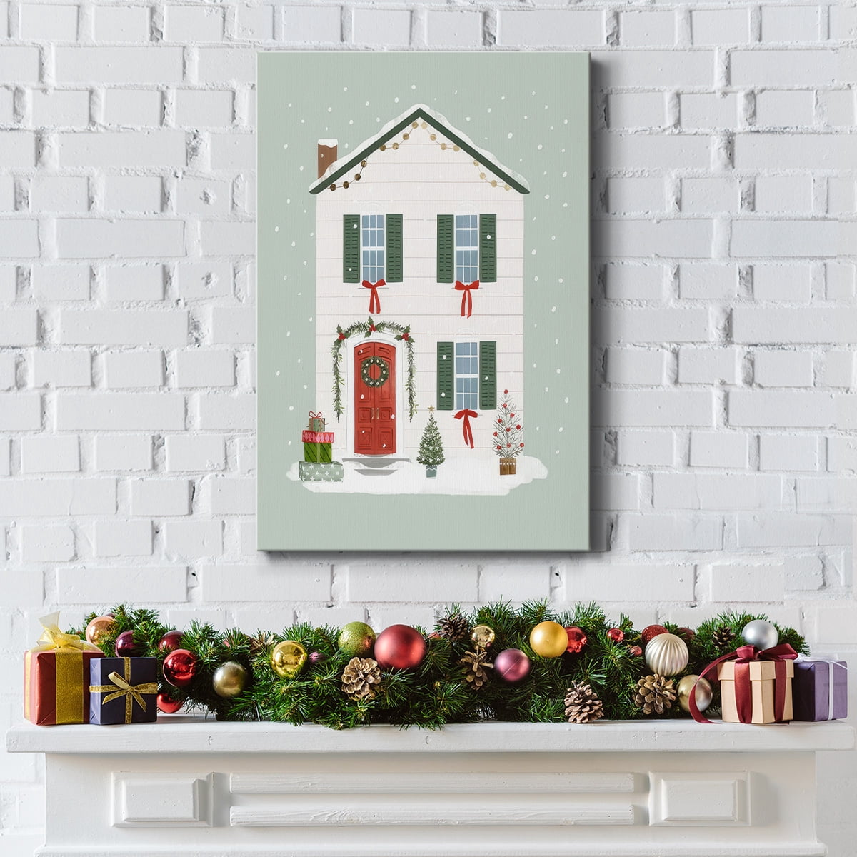 Festive Front Door III- Gallery Wrapped Canvas
