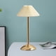 thumbnail image 1 of Lámpara De Mesa Lámpara de mesita de noche plisada nórdica con estilo moderno con base de madera para decoración del hogar Likrtyny  Para estrenar, 1 of 8