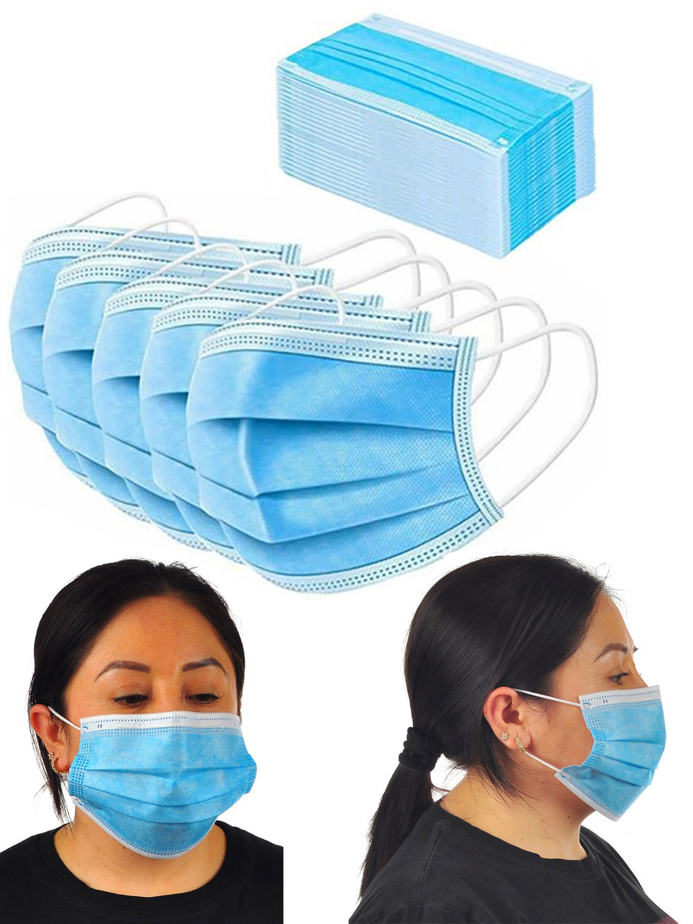 Disposable Face Mouth Mask 3-Ply Ear Loop - image 3 of 3