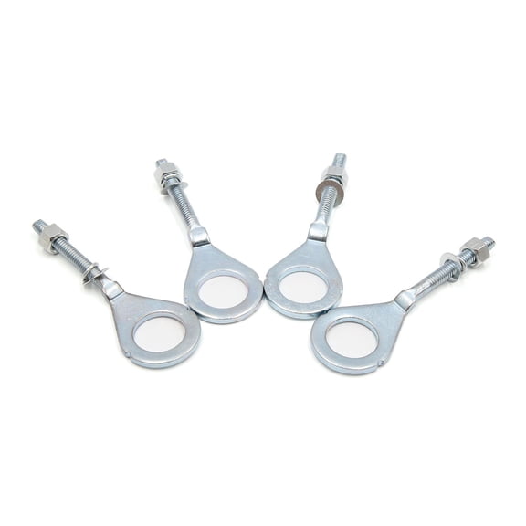 Unique Bargains 4 Pcs 18mm Dia Hole Silver Tone Metal Motorcycle Chain Axle Adjuster Tensioner