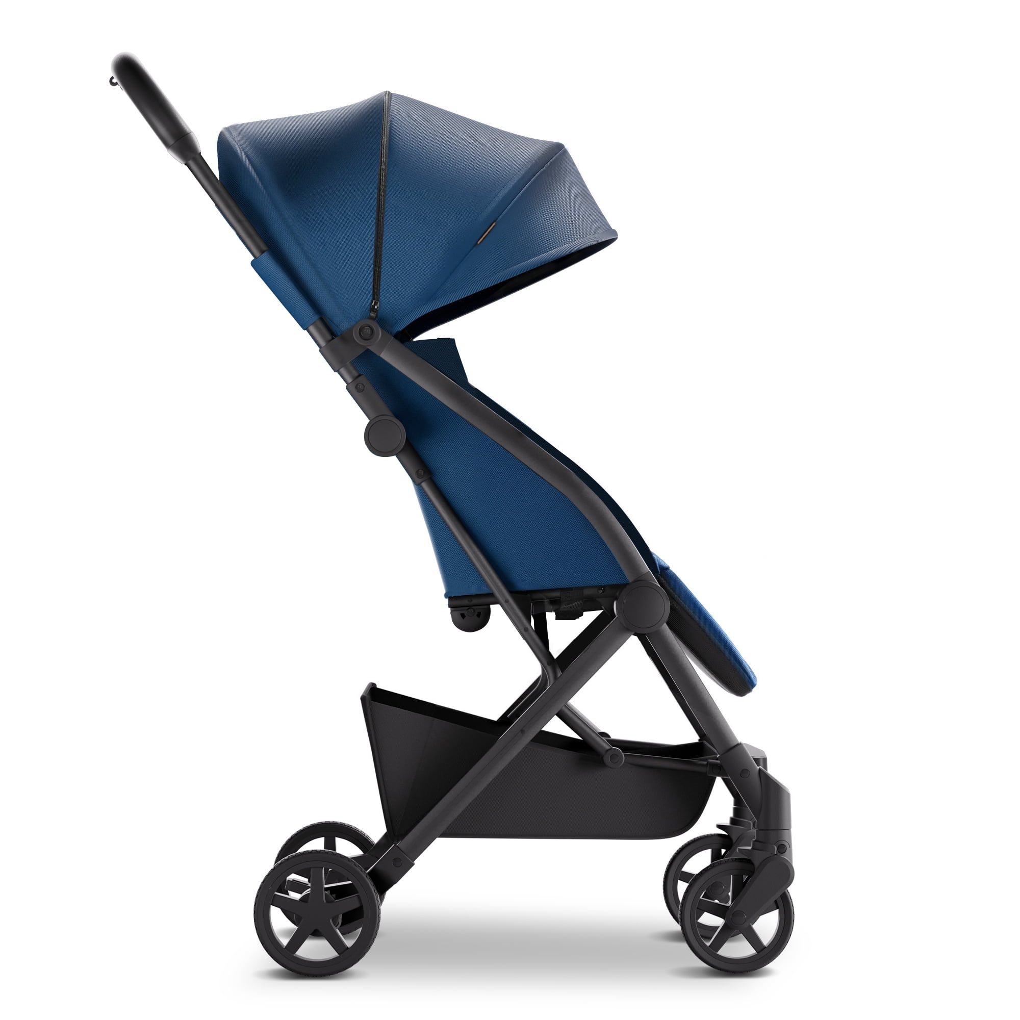 Mompush Lithe V2 Lightweight Stroller with Snack Tray, Newborn Nest Mode, Navy, 17.3LB, Unisex