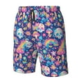 thumbnail image 4 of Logiee mushroom Skull rainbow color Print Mens Swim Trunks Quick Dry Board Shorts,Breathable Hawaii Beach Shorts Swimwear Bathing Suits-Large, 4 of 6