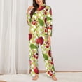thumbnail image 3 of Disketp Pajamas Set Long Sleeve Sleepwear Womens Button Down Nightwear Pj Sets-Cherries And Ladybirds, 3 of 9