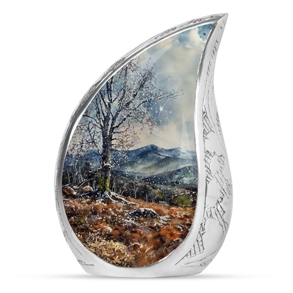 Mountain Tree Small Memorial Urn For Adult Women - Cremation Urn For Adult Male & Female Ashes - Decorative Funeral Ashes - 3 Inch 1 Pcs