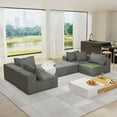 thumbnail image 3 of Oversized Modular Sectional Couch with Reversible Chaise, Modern Upholstered Sectional Sofa Couch Set, 132" L Shaped Convertible Sofa Couch with 6 Pillows for Living Room, 3 of 9