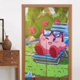 thumbnail image 4 of Cortina de puerta semiopaca con patrón de patchwork de dos piezas Star Kirby, cortinas opacas decorativas para dormitorio, sala de estar, decoración de habitación de niños, 34 x 56 pulgadas, tamaño, 4 of 7