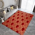 thumbnail image 3 of Traditional Golden Lines Art Indoor Carpet, Classic Chinese Red Area Rug, Non Slip Easy Clean Washable Foldable Mat Carpet For Bedroom Living Room Entryway Hallway 3x4ft, 3 of 6