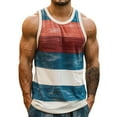 thumbnail image 2 of PNTUTB Men's Summer Fashion Striped Color Blocked Casual Sports Loose Comfortable Crew Neck Tank Tops, 2 of 6