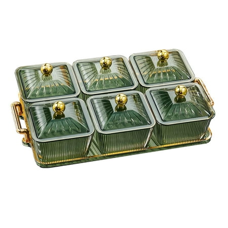

Separate Serving Dishes Appetizer Condiment Server Relish Tray Fruit Plate for Green
