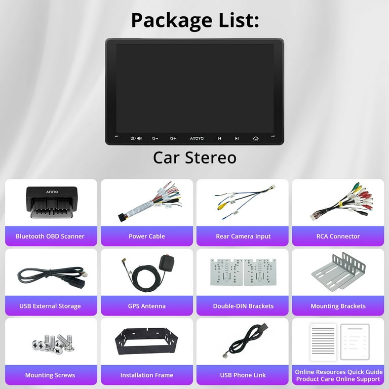 ATOTO A6PF Carplay Radio, 7inch Full Touchscreen with GPS Tracking