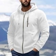thumbnail image 2 of hoksml Men's Full Zip Up Hoodie Jacket Multi Pockets Casual Outerwear for Daily Wear Fall Work Travel Comfort, 2 of 8