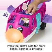 Little People Barbie Toy Airplane with Lights Music and 3 Figures, Little Dream Plane, Toddler Toys