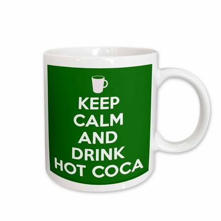 

3dRose Keep calm and drink hot cocoa. Green. Ceramic Mug 11-ounce