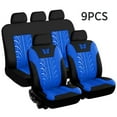 thumbnail image 4 of 9PCS Universal Car Seat Covers Full Set Protector Cushion Front Rear 3D Butterfly Embroidery Pattern, Blue, 4 of 8