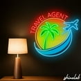 thumbnail image 2 of Shinelab Travel Agent Neon Sign, World Map Compass Decor, Vacation Planner LED Wall Art 16005, 2 of 3