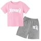 thumbnail image 3 of Ropa para niños con estampado de marca gótica, conjunto de camiseta y pantalones cortos de verano para adolescentes, 2 piezas, manga corta, moda informal para niños y niñas, 3 of 5