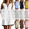 thumbnail image 4 of VBVC Women's Crew Neck Sleeveless Shift Dress,Color Block Trim Tunic Dress For Women,Ladies' Casual Button Detail Mini Dress with Pockets,White,S-2XL, 4 of 7