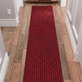 thumbnail image 2 of Ottomanson 2'7" x 8' Non-Slip Runner Rug for Hallway, Waterproof Entryway Floor Mat, Dirt Trapper, Red, 2 of 9