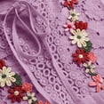 thumbnail image 6 of WCMZJ Women Cotton Linen Embroidered Tops Loose Fit Tunic Long Sleeve Summer Blouse Shirts Boho Peasant Trendy Clothes Purple M, 6 of 9