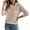 Khaki, variant on Women's Side Zipper Stand Collar Pullover Sweater – Long Sleeve Soft Comfortable Knitted Solid Color Fall Winter Casual Outerwear