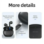for Nokia 8.3 5G Wireless Earbuds Bluetooth 5.3 Headphones with Charging Case,Wireless Earphones with Noise Cancelling Mic,IPX4 Waterproof Earphones,Touch Control - Black