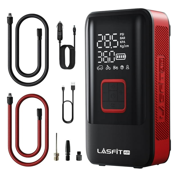 Inflador de neumáticos Lasfit AIR TK1 portátil de 150 psi y 12 V con manómetro