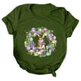 thumbnail image 2 of DDAPJ pyju Happy Easter Shirts for Women Cute Bunny Eggs Graphic Tees Summer Casual Holiday Short Sleeve Crewneck Tee Tops Army Green M, 2 of 5