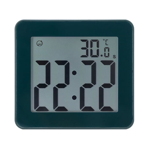 Billuyoard Reloj despertador LCD Digital para cocinar y hornear, termómetro para dormitorio, mesita de noche, cronómetro con batería de 24 Decoración del hogar Verde oscuro