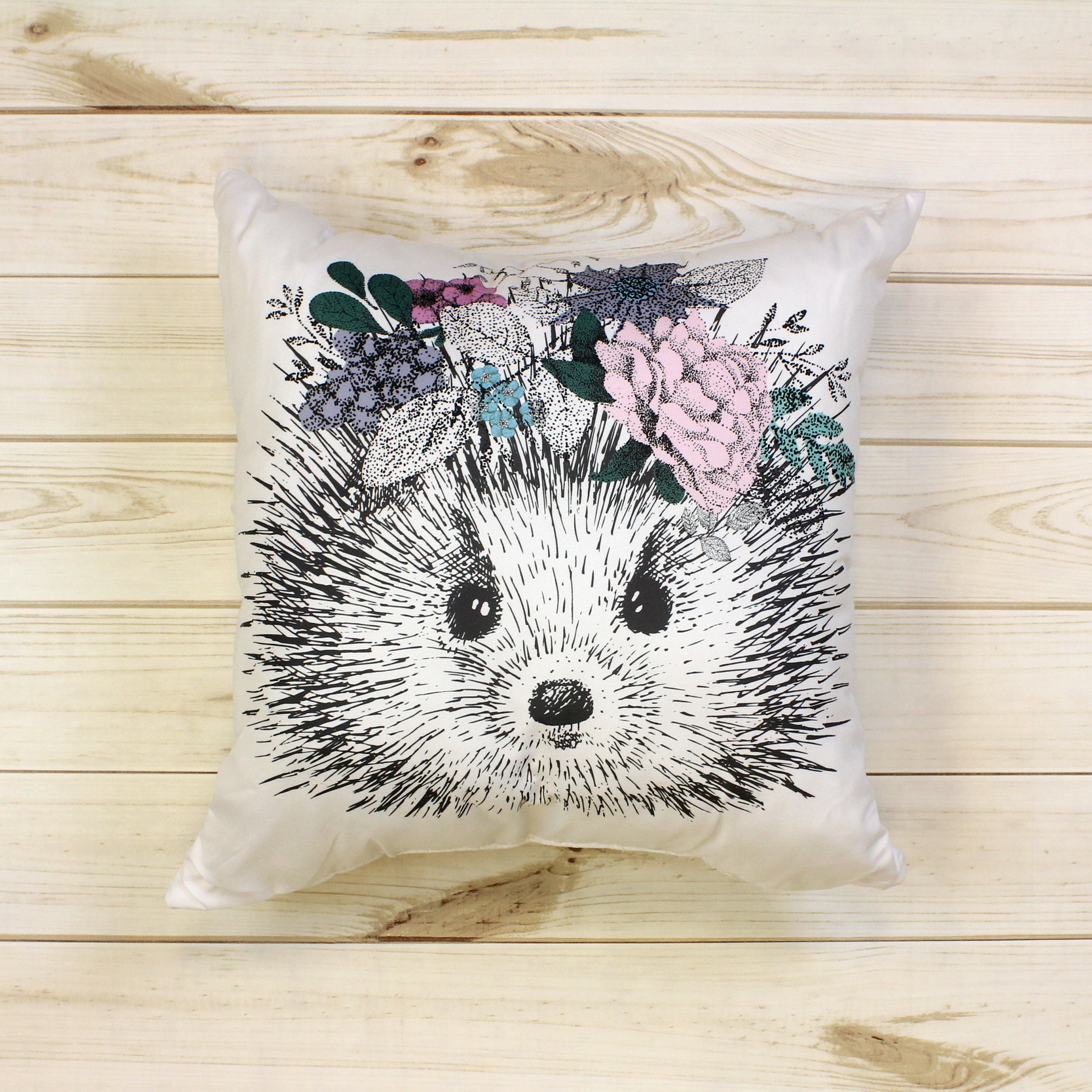 Oh Hello Hedgehog Decorative Pillow, 18 in. x 18 in.