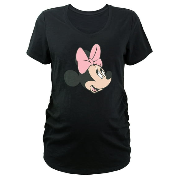 Women's Minnie Mouse Pink Bow Portrait Graphic Maternity T-Shirt