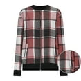 thumbnail image 6 of ClodeEU Women's Plaid Jacket With Pockets,Long Sleeve Zip Up Coat,Casual Fashions Fall Outwear Red,Womens Plus L, 6 of 8