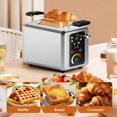 thumbnail image 2 of WHALL 2-Slice Touchscreen Toaster, Stainless Steel Digital Timer with Sound, Smart Wide Slots, Bagel/Cancel/Defrost, 6 Bread Types & 6 Shade Settings, 2 of 9