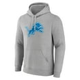 thumbnail image 2 of Men's Heather Gray Detroit Lions Primary Team Logo Fitted Pullover Hoodie, 2 of 3