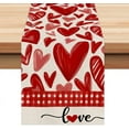 thumbnail image 2 of FNGZ Decorative Table Banner Clearance Valentines Day Table Runner 13x72 Inches Heart Love Seasonal Farmhouse Burlap Red Plaid Indoor Kitchen Dining Table Decorations for Home Party Red, 2 of 8