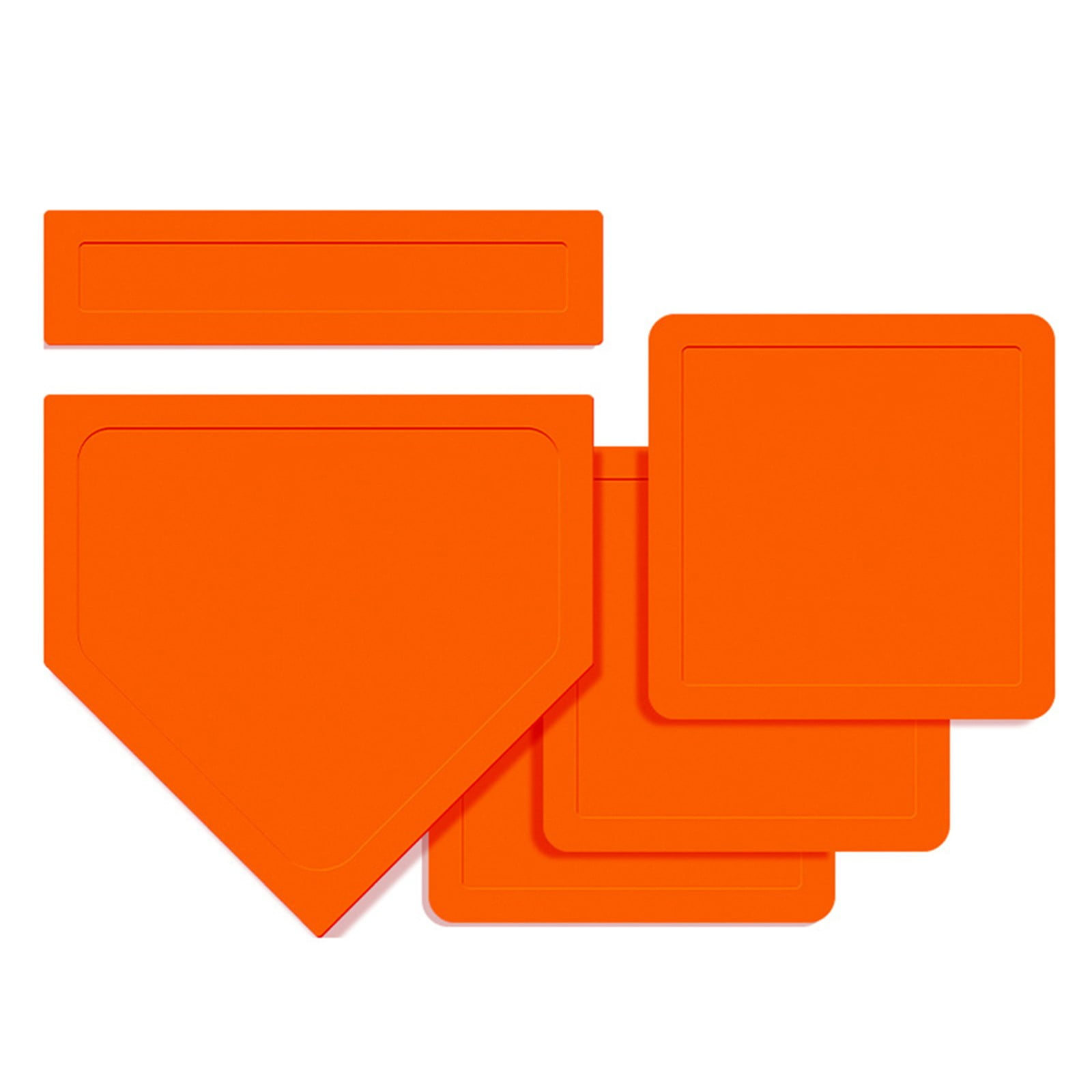 Thrown Down Baseball Bases With Home Plate And Pitcher'S Rubber Rubber