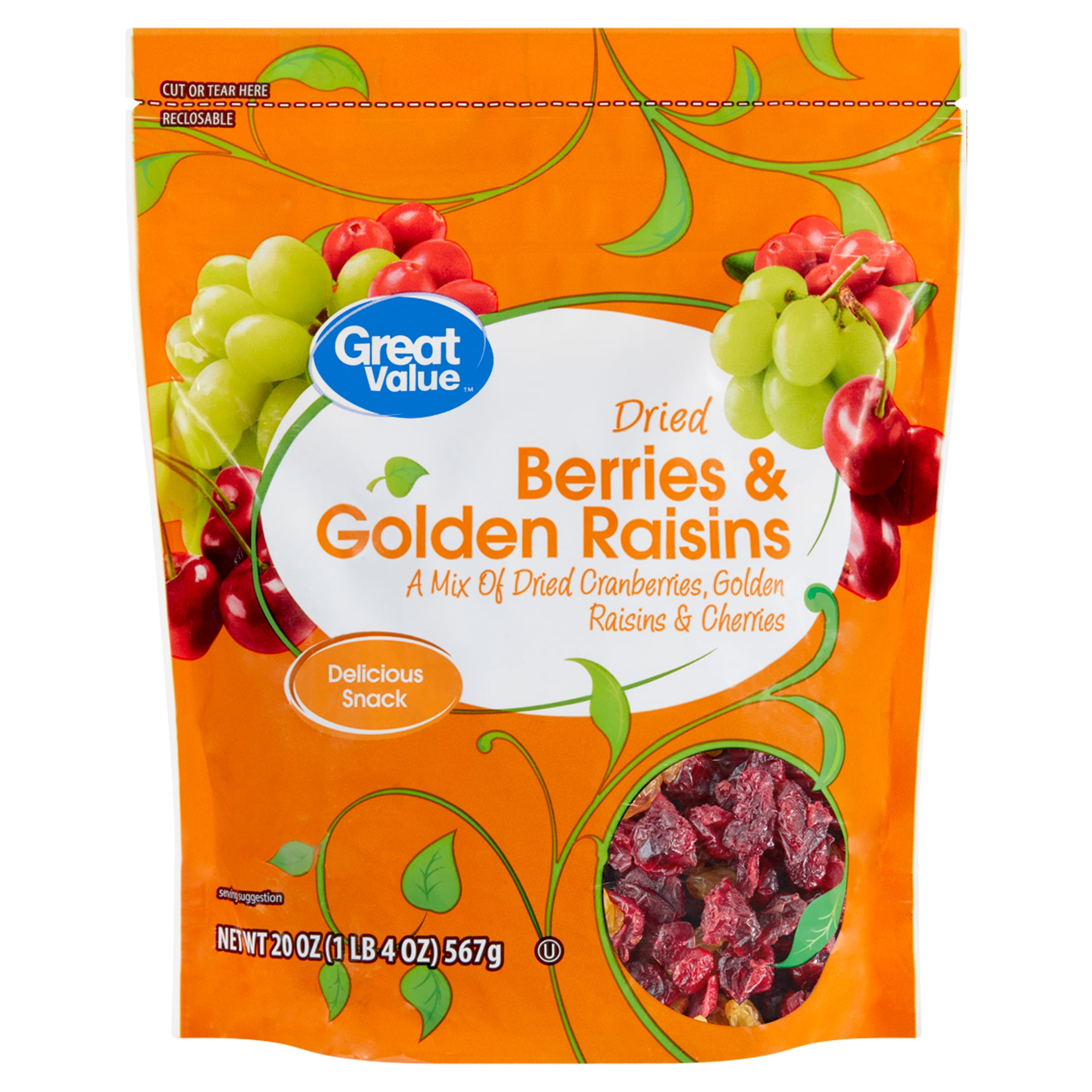 Great Value Dried Berries & Golden Raisins, 20 OZ