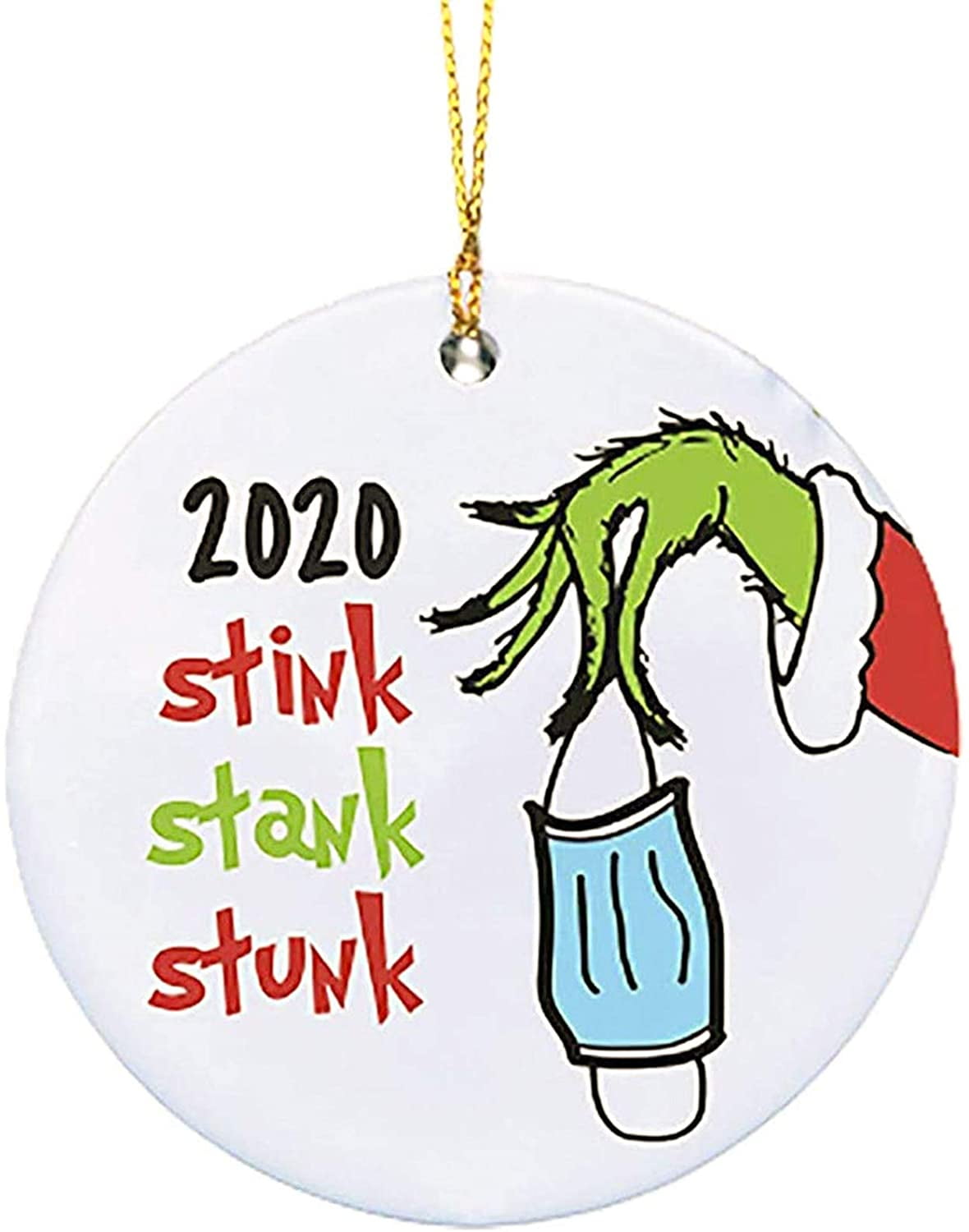 MASALING Grinch Hand Christmas Decorations,2020 Stink Stank Stunk Grinch Christmas Ornaments Hanging Pendant Personalize Christmas Tree Decorations Xmas Creative Gift for Home Decor