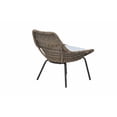 thumbnail image 4 of Outdoor Patio Garden Funiture Aruba 3PCS PE Wicker Rattan Coversation Seating Set W/2 Cushioned Deep Seating Chairs, 1PC Tile Top Side Table  -Natural/Blue Wicker Cushion, 4 of 11