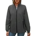 thumbnail image 2 of Rain Jacket for Women Waterproof Windbreaker Jacket with Hood Packable Raincoat with Pockets Dark Grey XXL, 2 of 9