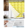 thumbnail image 3 of No Hook Cloth Fabric Shower Curtain with Snap in Liner, Yellow Moire Waterproof Shower Curtains Set with See Through Top Window, Water Ripple Stripe Farmhouse Bath Curtains Shower 48"x72", 3 of 6