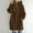 Brown, variant on Idoravan Winter Coats for Women Plus Size Women's Hoodie Zipper Long Sleeve Sweatshirts Long Coat Tops with Pockets Green L